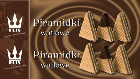 Projekt opakowania wafli piramidek — realizacja z fotografią