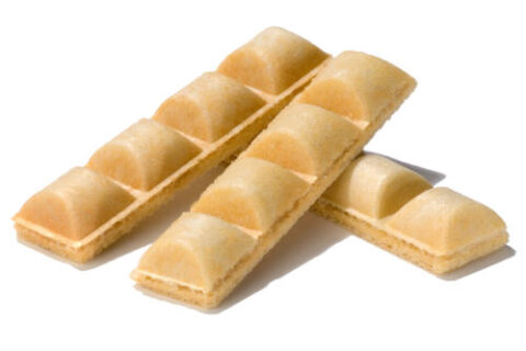 Wafle w kształcie batonów — packshot produktowy